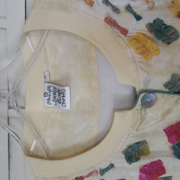 Parsley & Sage new woman button down jacket top with multicolor apliques size L - Picture 2 of 8